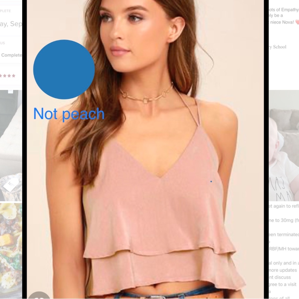 LULU’S blue ruffle copped tank. Size M